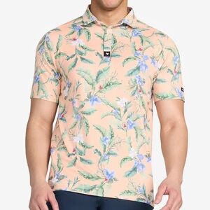 Bad Birdie Golf Polo Men’s XL Shirt - Flora Fiesta 4 Way Stretch UPF 50 Floral